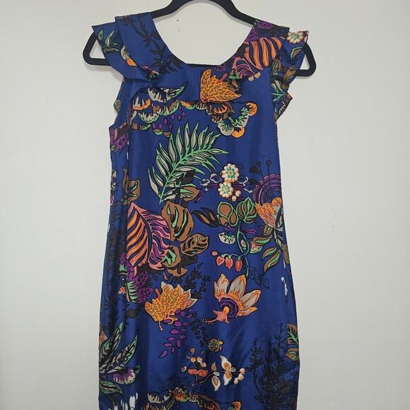 J.Crew blue and multi colored floral - Picture 1 of 4